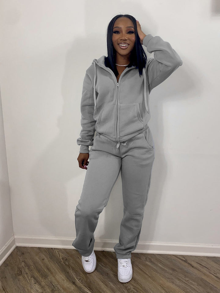 Damers sporty fritidsdress-set med full glidelås Skjora