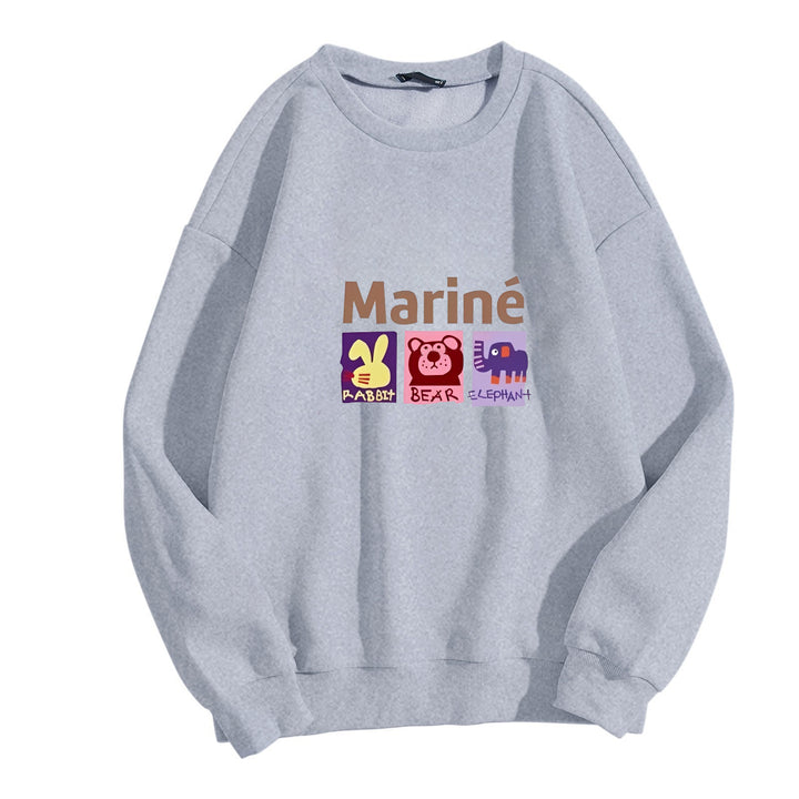 Dameen koselig sweatshirt med dyremotiver Skjora