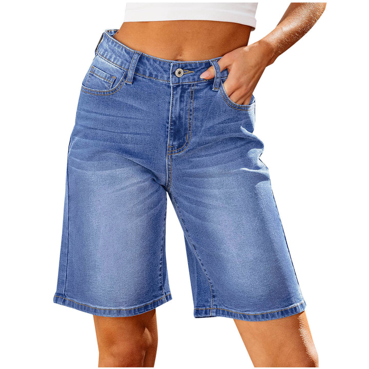 Dame denim-shorts med avslappet snitt og avslappede detaljer Skjora