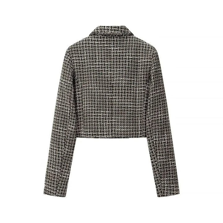 Kvinnenes kortklipte blazerjakke i elegant tweeddesign Skjora