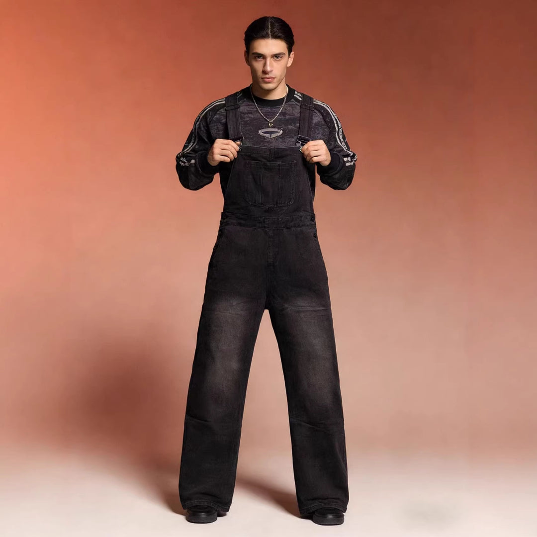 Herren Casual Bomull Dungarees Skjora
