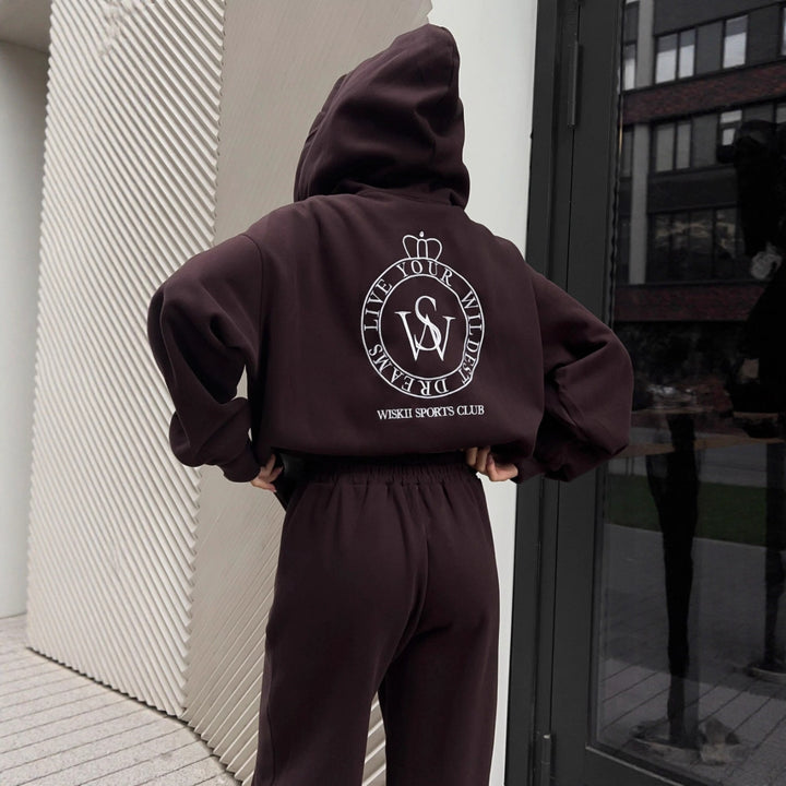 Dame casual hettegenser med oversized passform og elegant logo Skjora