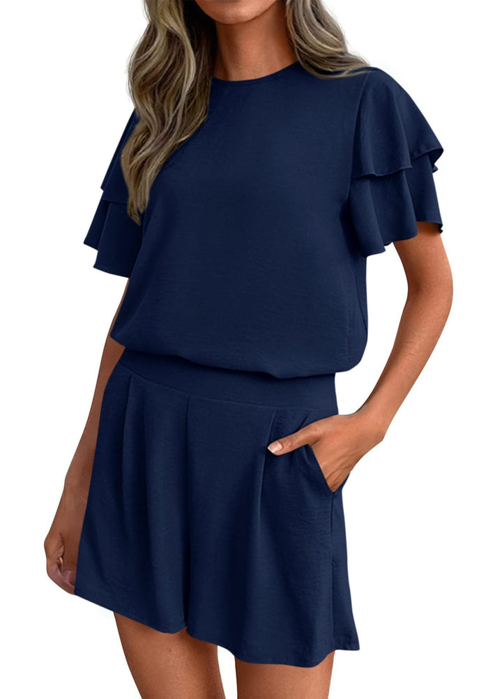 Dame Lekenes Jumpsuit med Volangdetaljer og side lommer Skjora