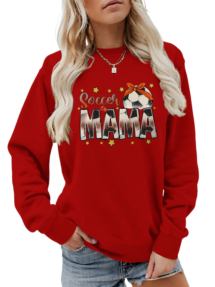Dame sweatshirt med iøynefallende "Soccer Mama" trykk og komfortabel passform Skjora