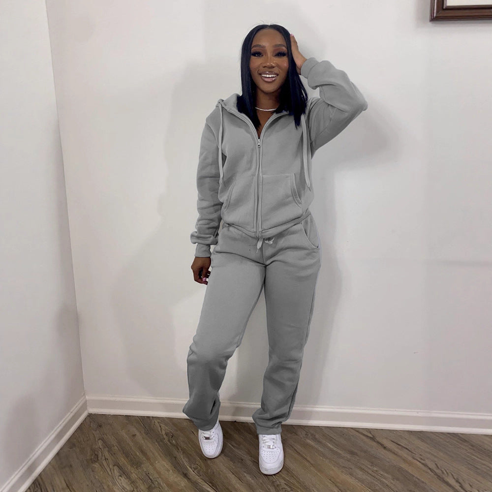 Damers sporty fritidsdress-set med full glidelås Skjora
