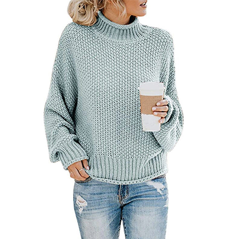 Dame chunky strikket turtleneck genser med en avslappet passform Skjora