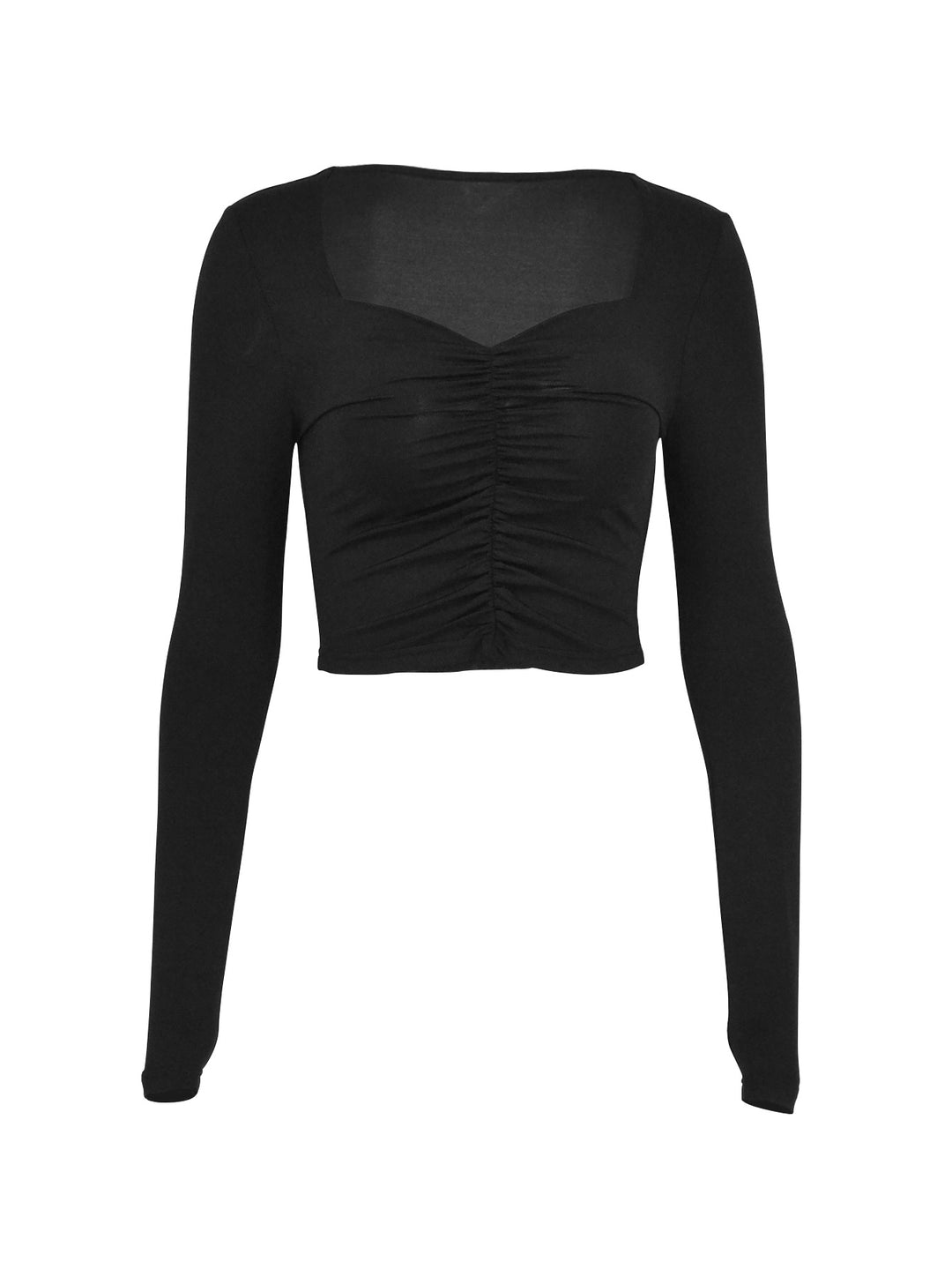 Dame Crop-Top med raffinerte rynkeeffekter Skjora