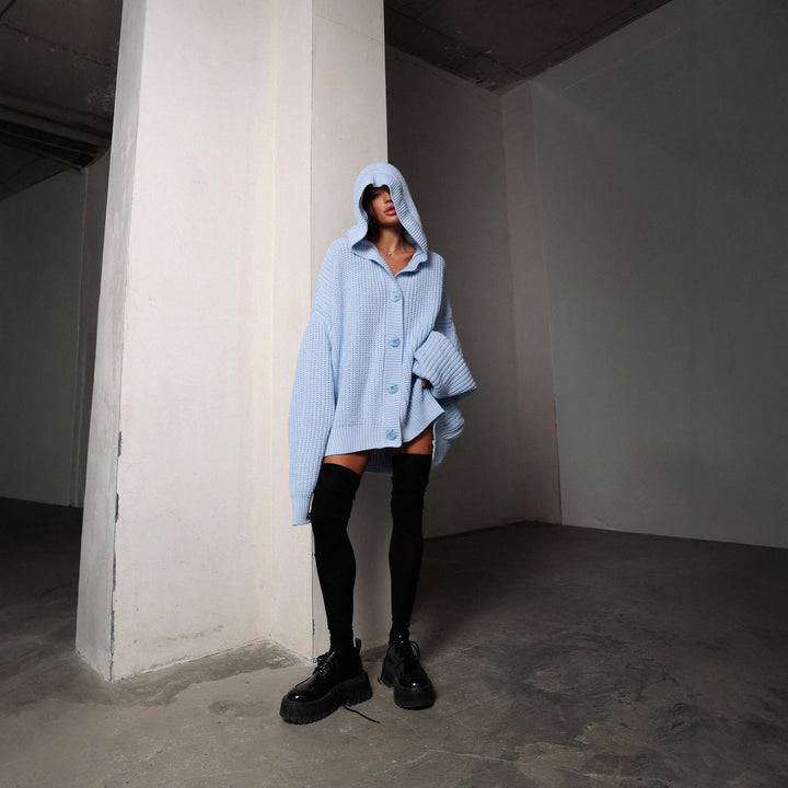 Dame oversized cardigan med knappedesign og mykt materiale Skjora