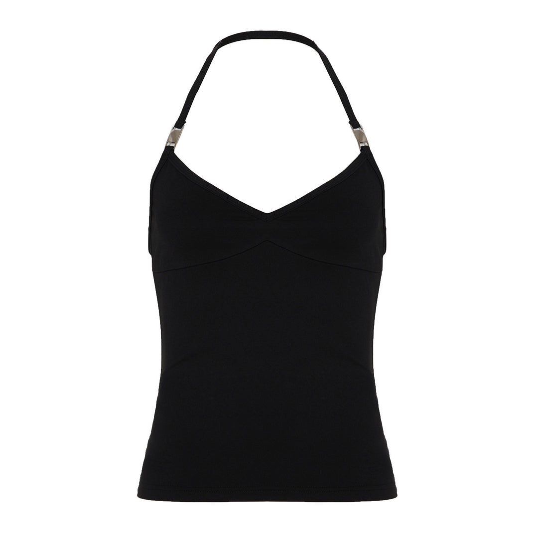 Damer sportlig spaghetti-top med elegante detaljer Skjora