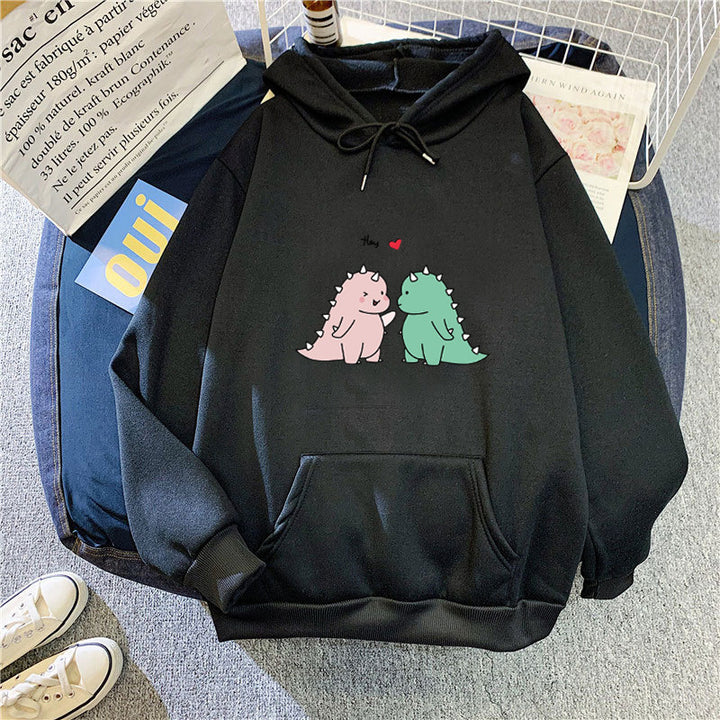 Damen Kapuzenpullover mit verspieltem Dinosaurier-Motiv Skjora