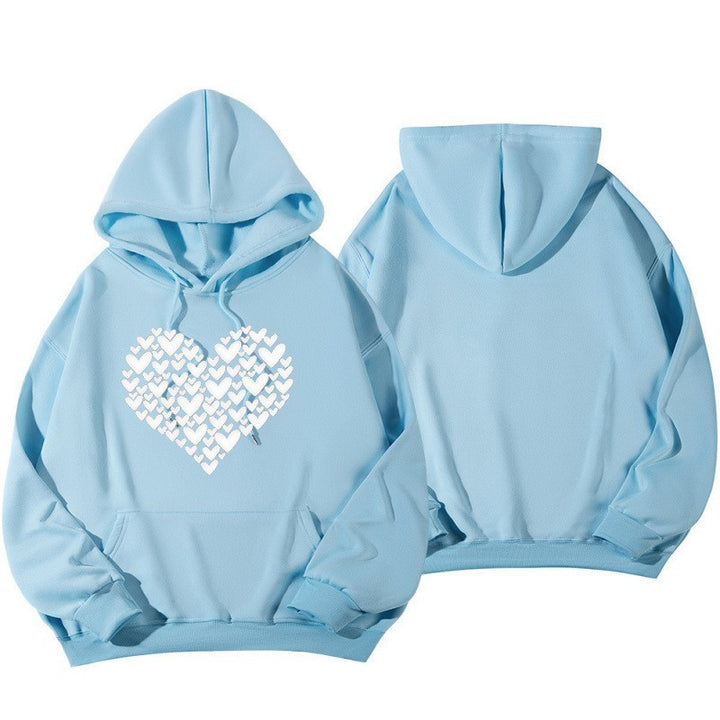 Dame Hoodie Sweatshirt med Stor Hjerte Design Skjora