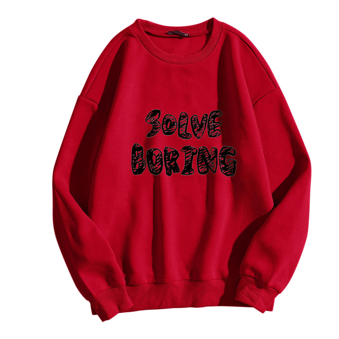 Damen avslappet sweatshirt med kreativ tekst Skjora