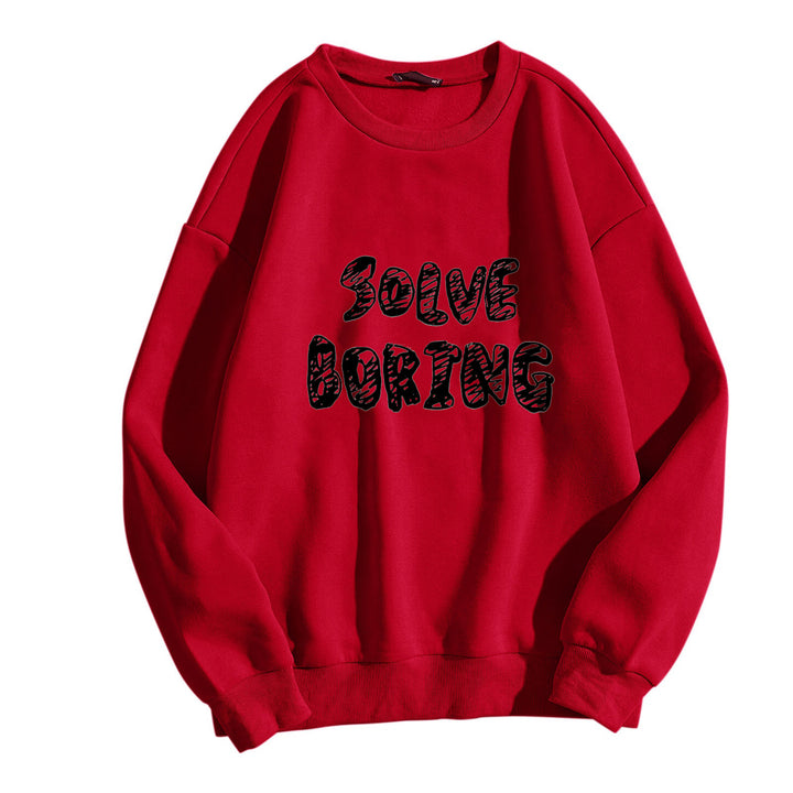 Damen avslappet sweatshirt med kreativ tekst Skjora