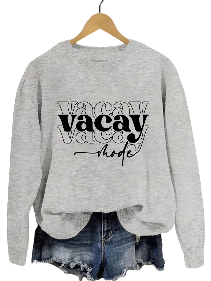 Kvinne sweatshirt med avslappet tekst og avslappet passform Skjora