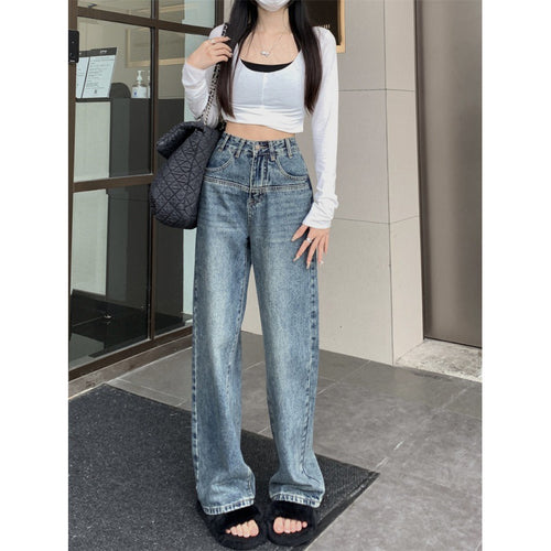 Kvinne's Bred Cut Vintage Jeans Skjora