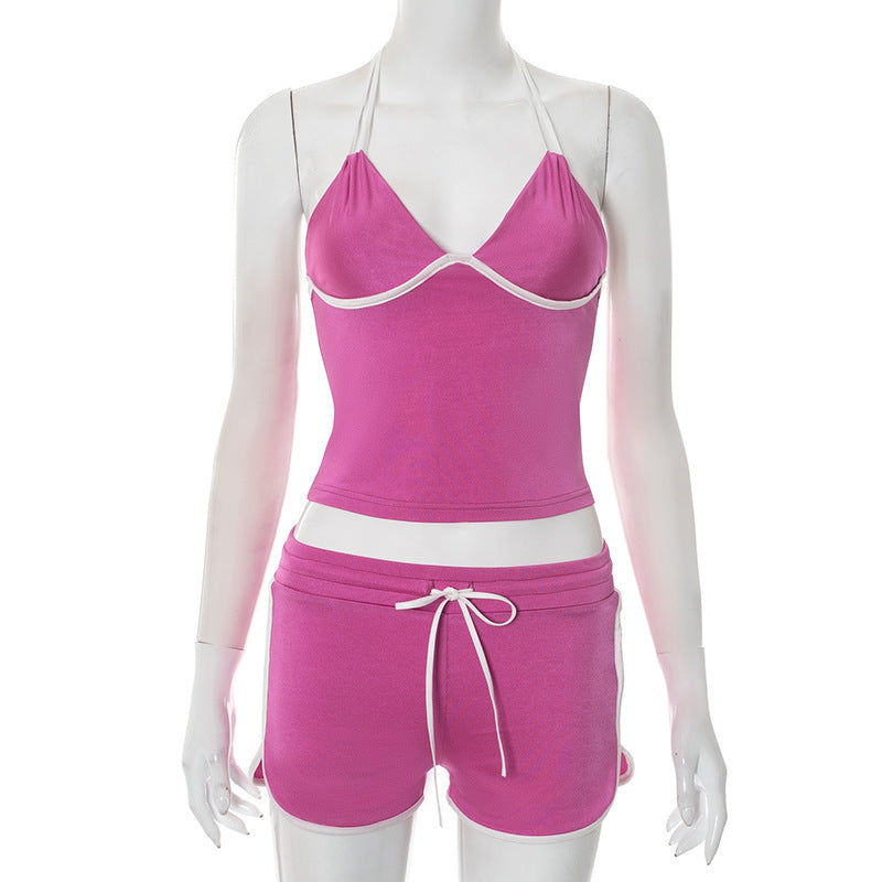 Dame Sporty Bikini-sett med polstret og stroppeløs topp Skjora