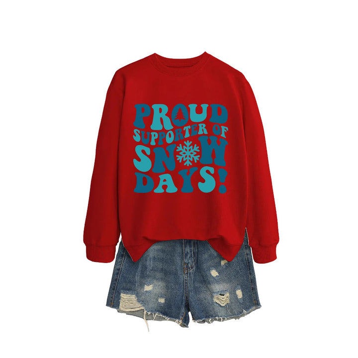 Dame sweatshirt med kreativt trykk og avslappet snitt Skjora