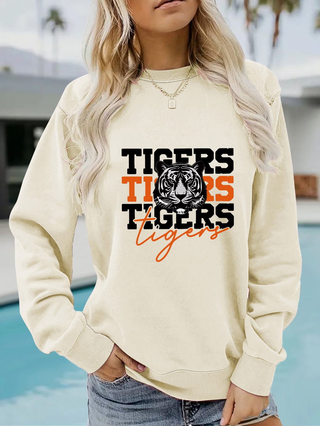 Damegenser med dyrelignende tigermønster og avslappet passform Skjora