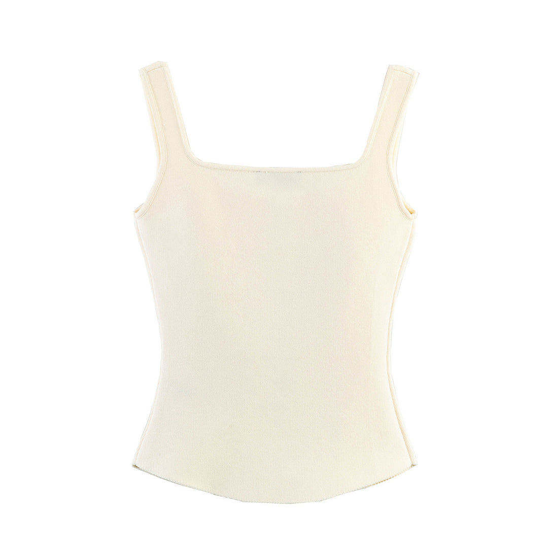 Dame taillert Camisole-top med firkantet utringning og elastisk materiale Skjora