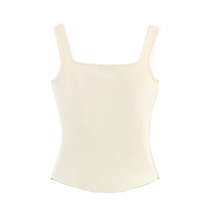 Dame taillert Camisole-top med firkantet utringning og elastisk materiale Skjora