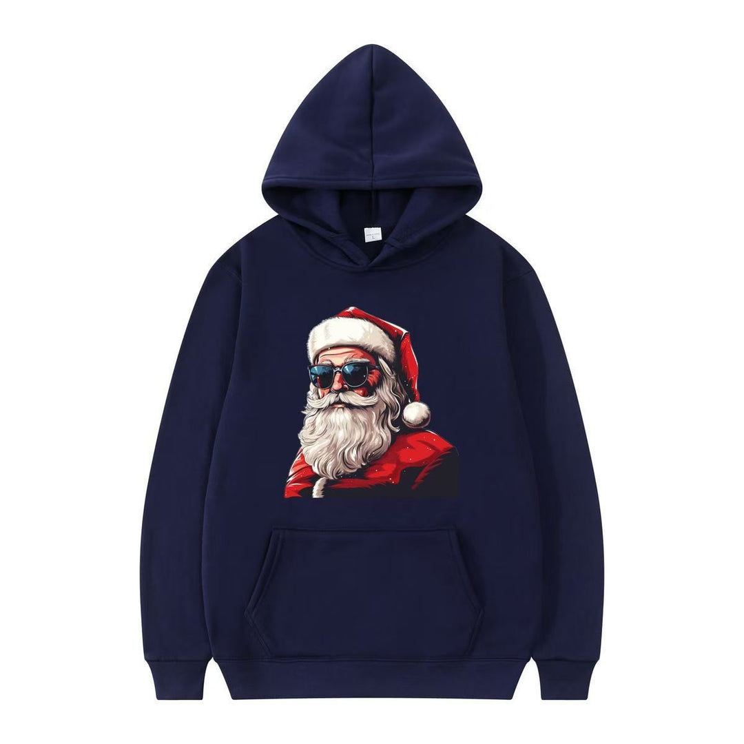 Dame hette med festlig Santa-motiv og kunstnerisk trykk Skjora
