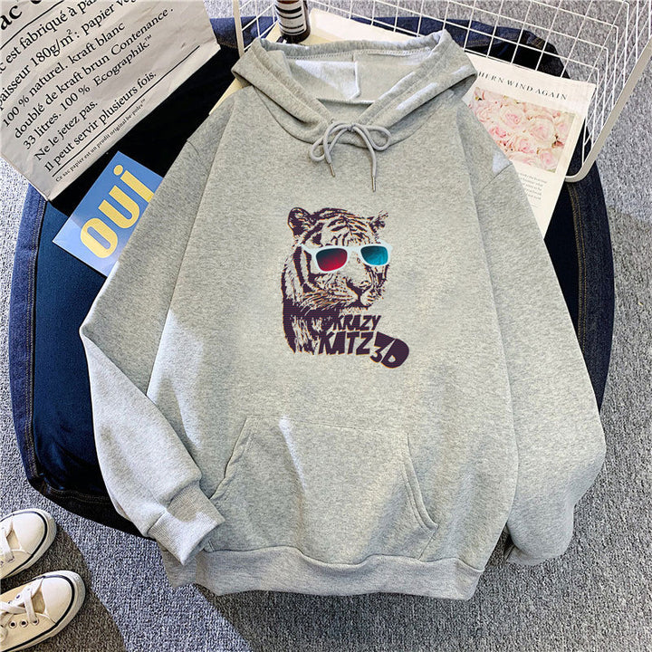 Damen Kapuzenpullover mit stylischem Tiger-Motiv Skjora