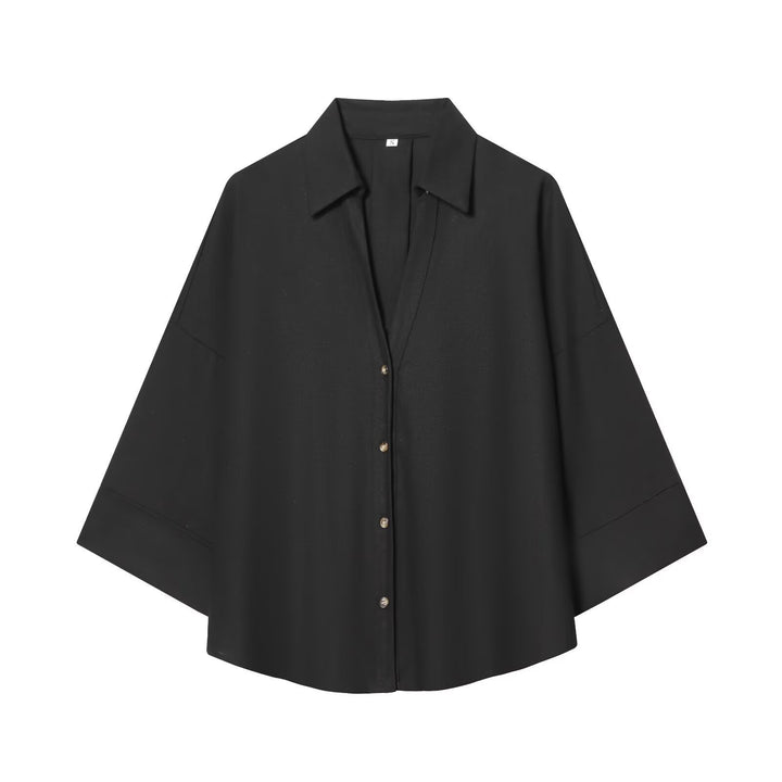 Dame skjorte-bluse med avslappet snitt og elegante 3/4-ermer Skjora