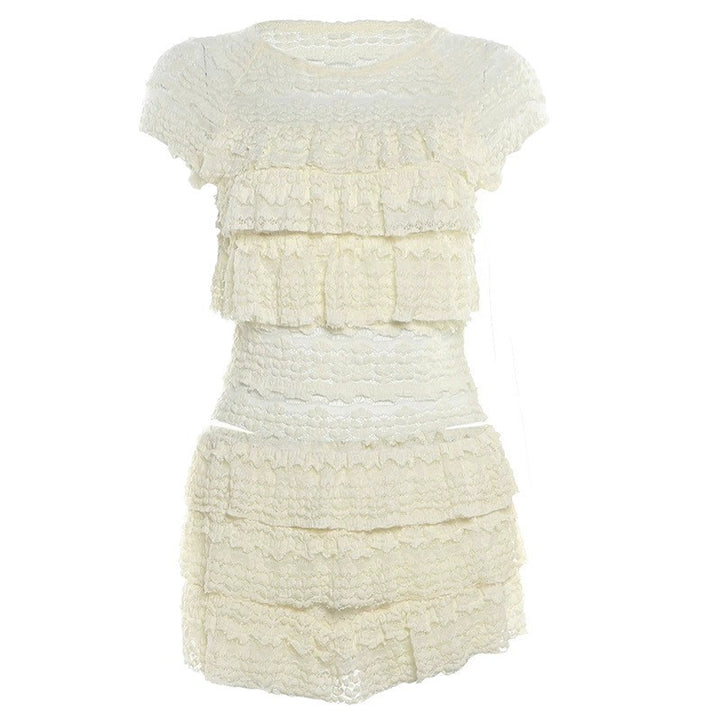 Dame rysjedress med flere lag og elastisk liv