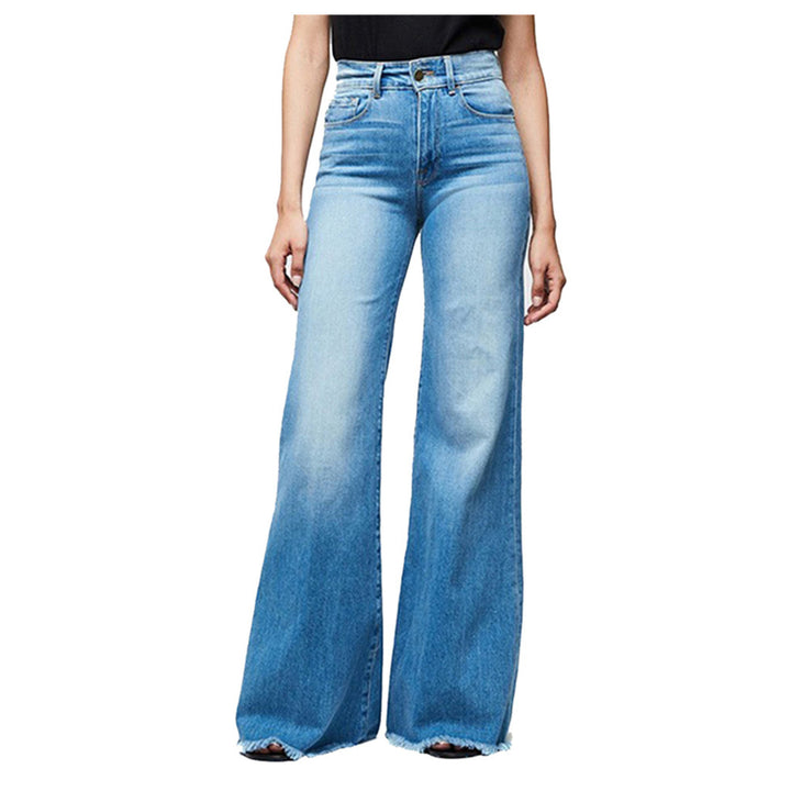 Dame Høyt skåret slengjeans i vintage-look Skjora