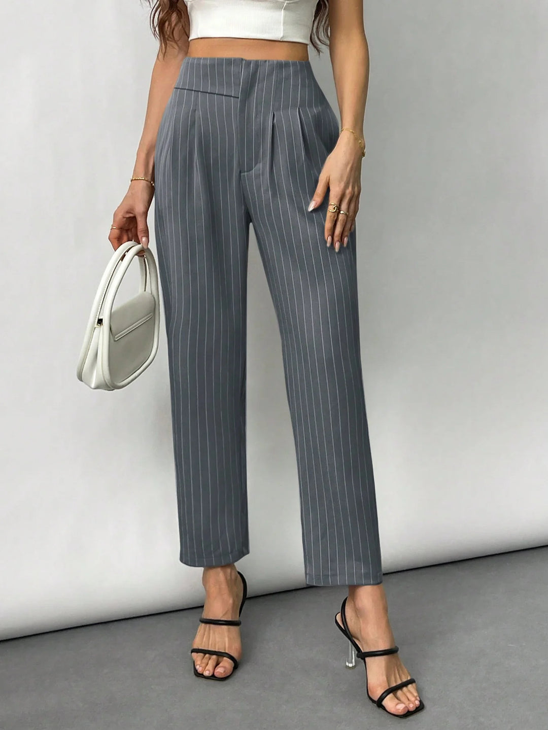 Damer elegante og stilige dressbukser med striper Skjora