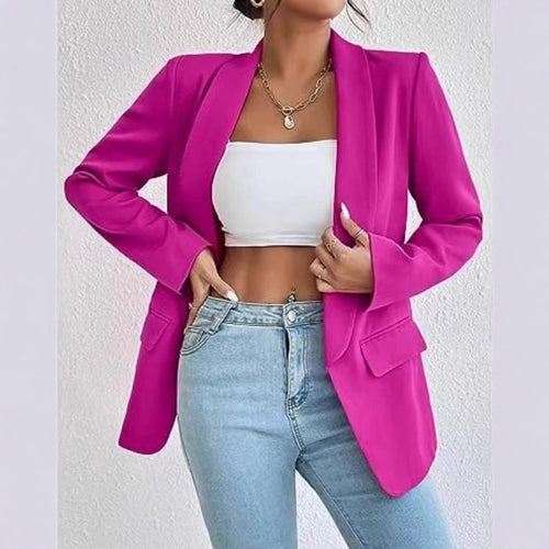 Kvinnes Elegant Blazer med Skreddersydd Snitt og Reverskrage Skjora
