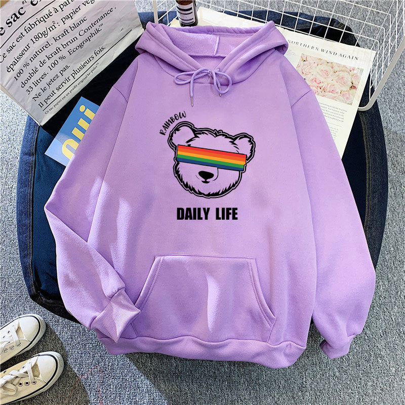 Damen Kapuzenpullover mit stylischem Bärenmotiv Skjora