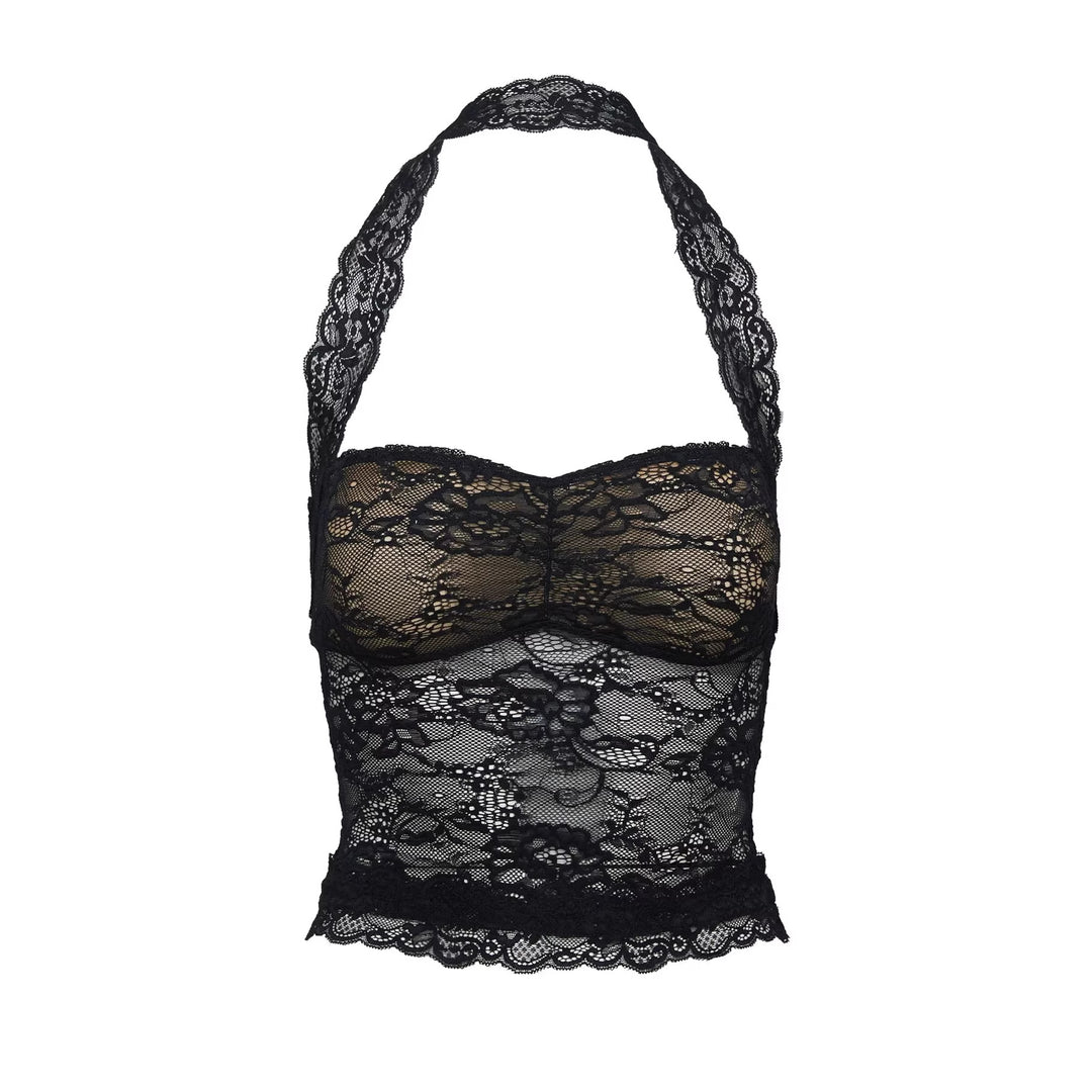 Dame Spise-Bustier med romantisk heklemønster og justerbare stropper Skjora
