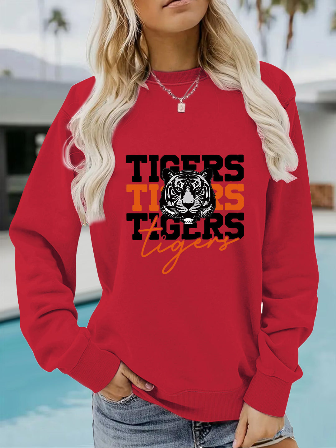 Damegenser med dyrelignende tigermønster og avslappet passform Skjora