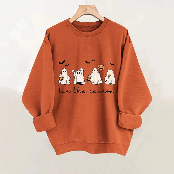 Damegenser med muntert Halloween-motiv og avslappet snitt Skjora