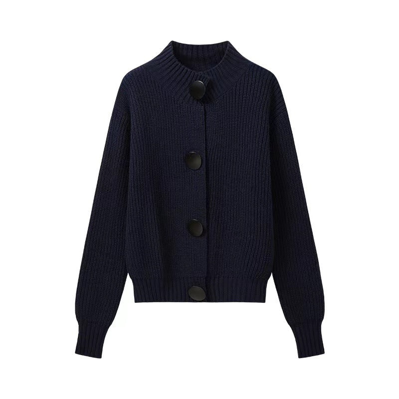 Dame cardigan med oversized passform og store knapper Skjora