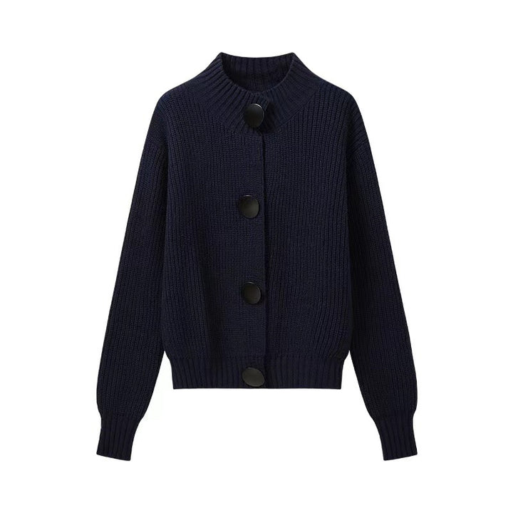 Dame cardigan med oversized passform og store knapper Skjora