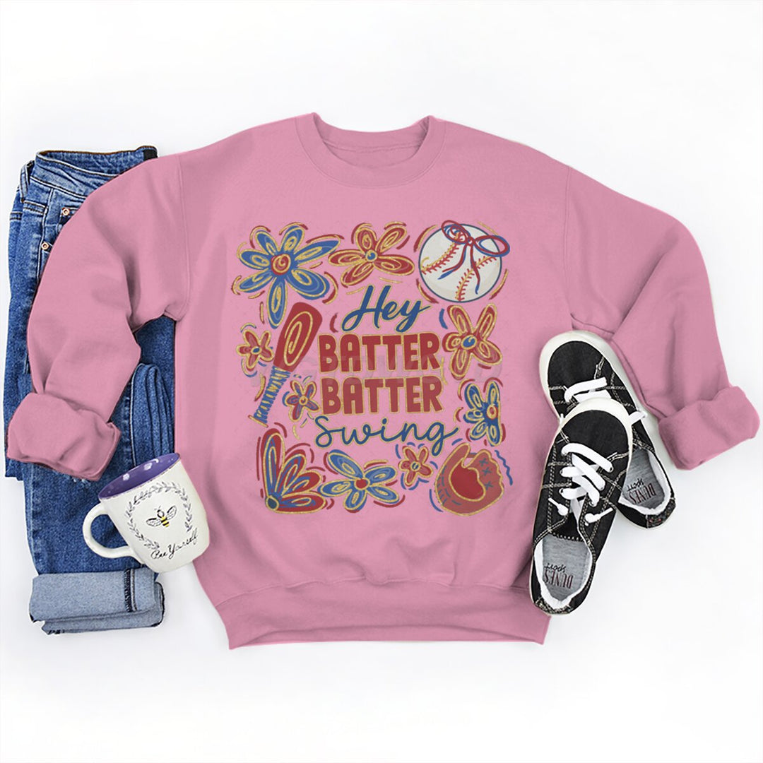 Damer sweatshirt med kreativ baseballmotiv og avslappet snitt Skjora