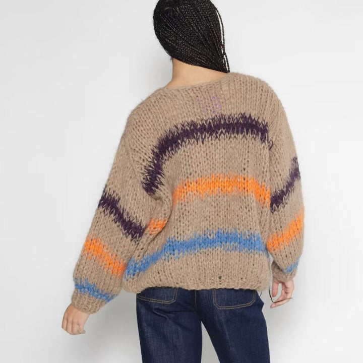 Dame Mote Strikket Genser med Gradient Design