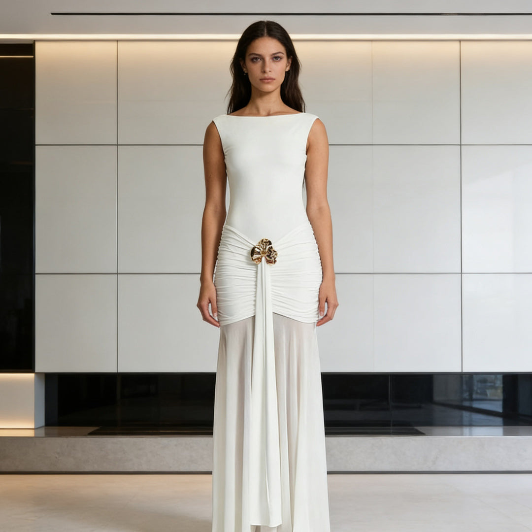Women's Bodycon Evening Dress with Decorative Skirt Skjora