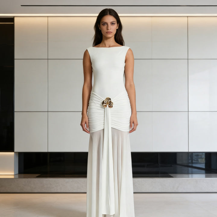 Women's Bodycon Evening Dress with Decorative Skirt Skjora