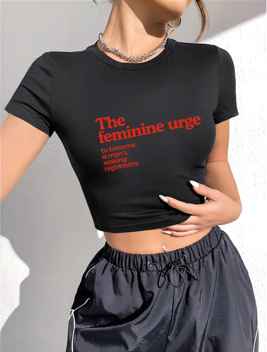 Dame Crop-Top med innovativt spindelnett-design Skjora