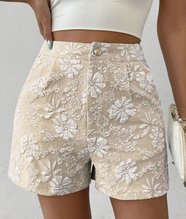 Dame Mote Shorts med Blomsterbroderi Skjora