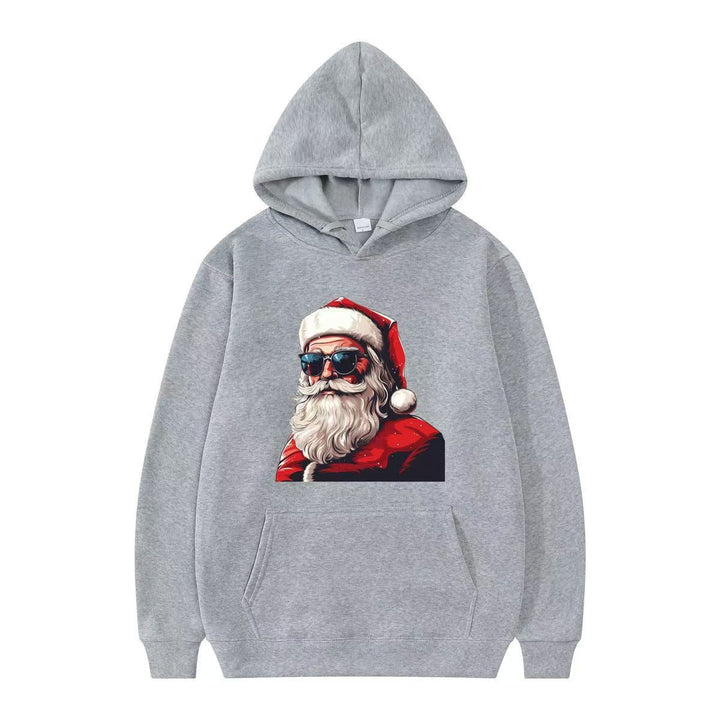 Dame hette med festlig Santa-motiv og kunstnerisk trykk Skjora