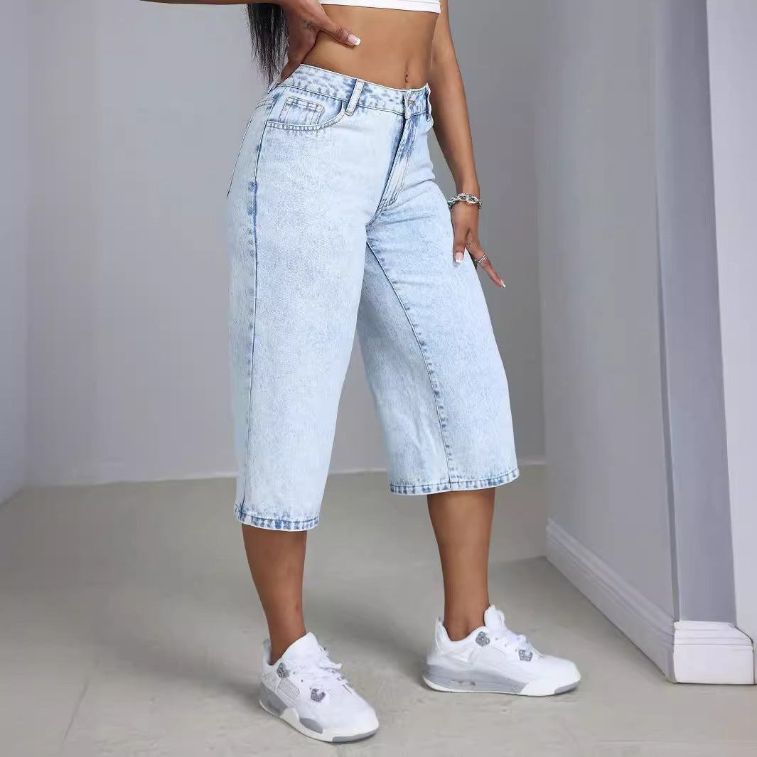 Kvinners komfortable culotte jeans Skjora