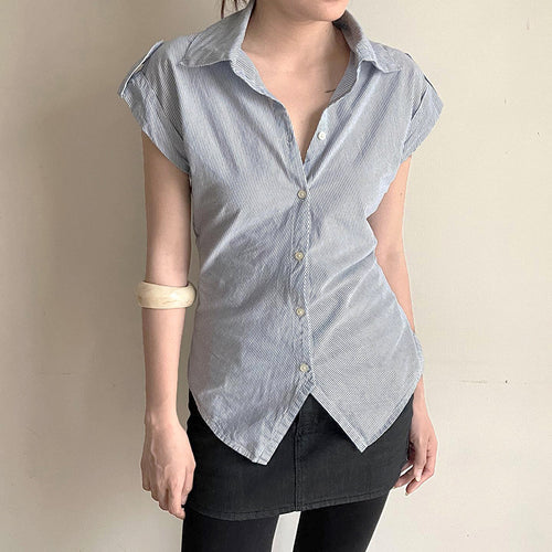 Damer elegant bluse med moderne striper Skjora