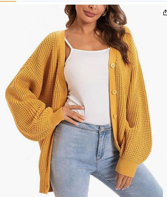 Kvinnes chunky strikket cardigan med en avslappet passform Skjora