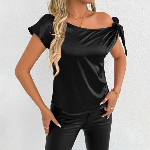 Dame Off-Shoulder Bluse med Sløyfeermer Skjora