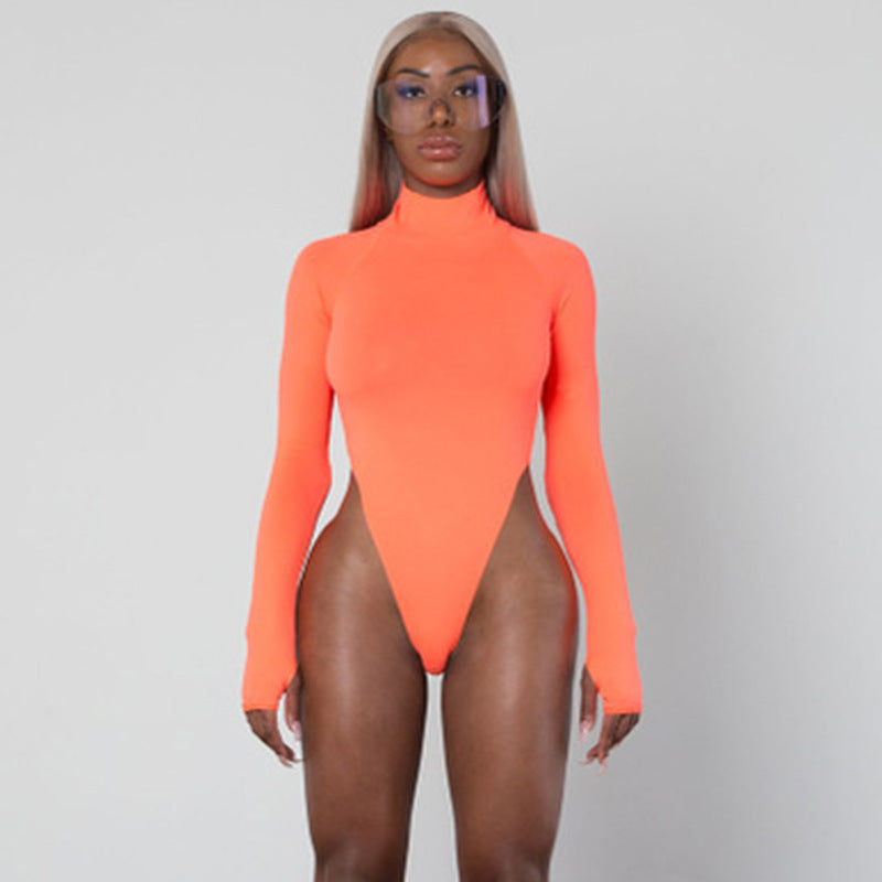 Women's long-sleeved bodysuit with high neck and flattering fit Skjora