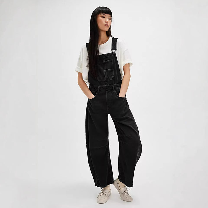 Damer casual denim jumpsuit i moderne snitt med justerbare stropper Skjora